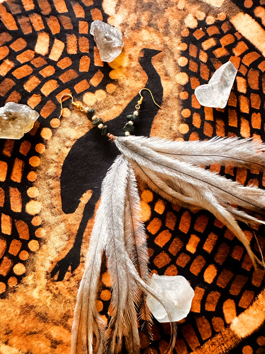 GreenTree Moss Gold/Copper Emu Earrings