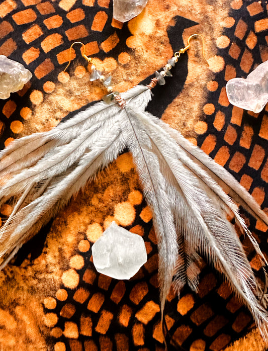 Labroidate Gold/Copper Emu Earrings