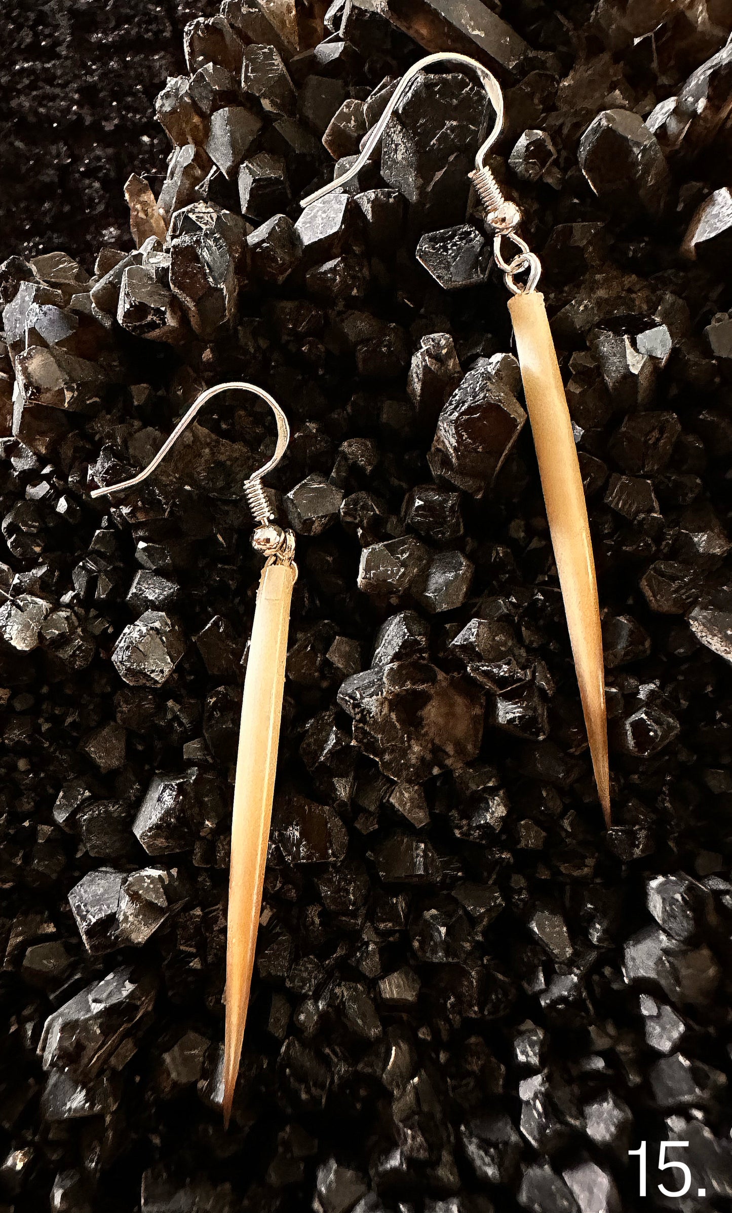 15. Sterling Silver Echidna Quill Hook Earrings