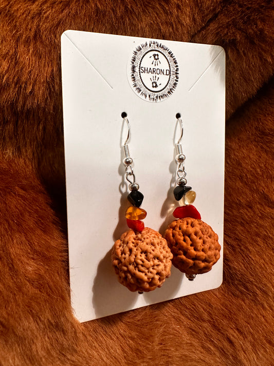 Aboriginal Crystal Quandong Silver Earrings