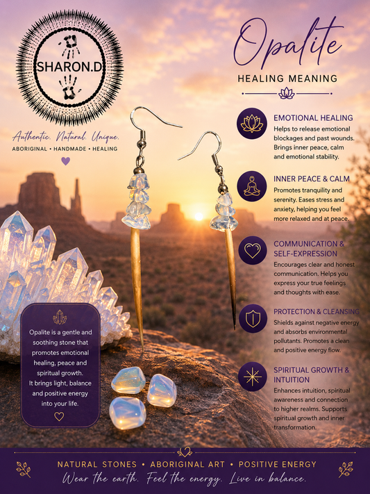 Opalite Echidna Quill Earrings