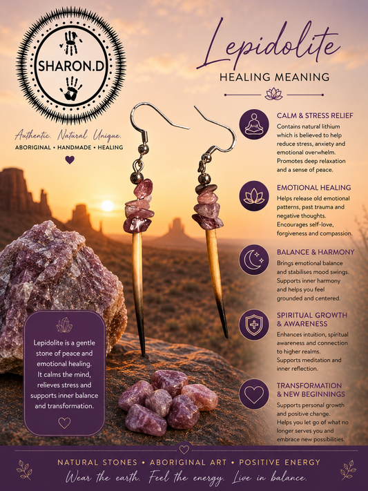 Lepidolite Echidna Quill Earrings