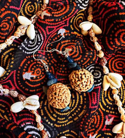 Blue Apatite Quandong Earrings