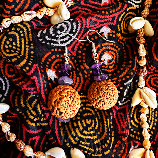 Amethyst Quandong Earrings