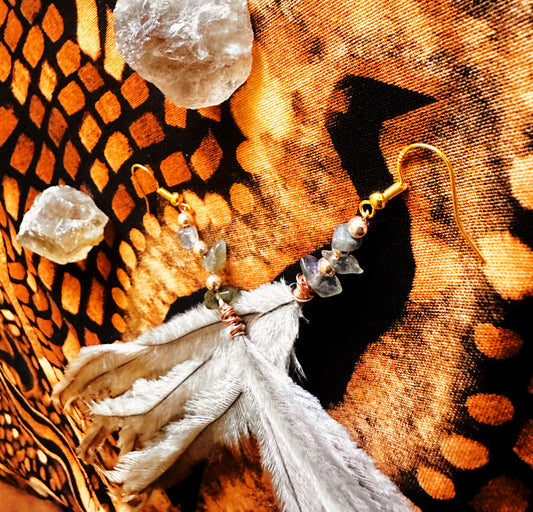 Labroidate Gold/Copper Emu Earrings