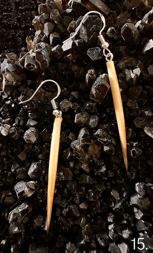 15. Sterling Silver Echidna Quill Hook Earrings