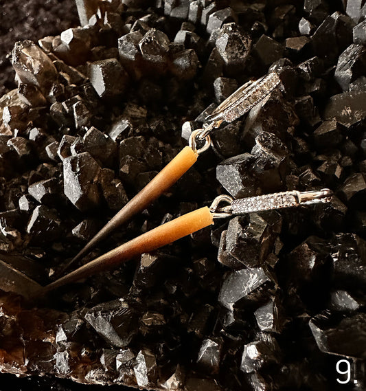 9. Sterling Silver CZ Echidna Quill Hoop Earrings