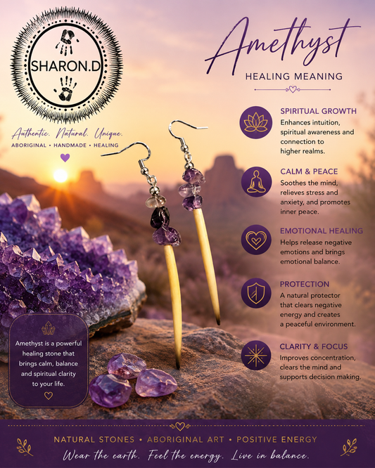 Amethyst Echidna Quill Earrings
