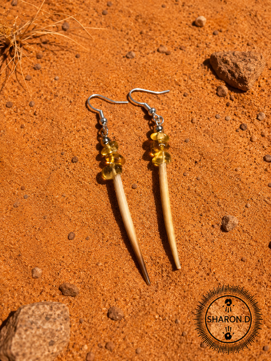Citrine Echidna Quill Earrings