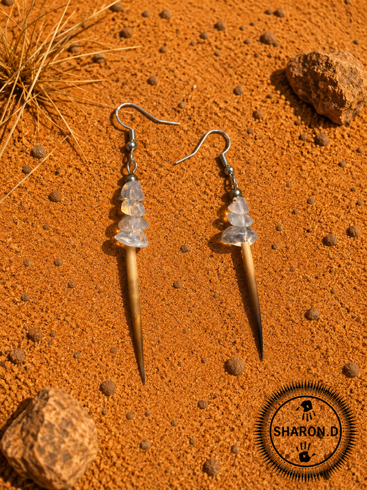 Opalite Echidna Quill Earrings