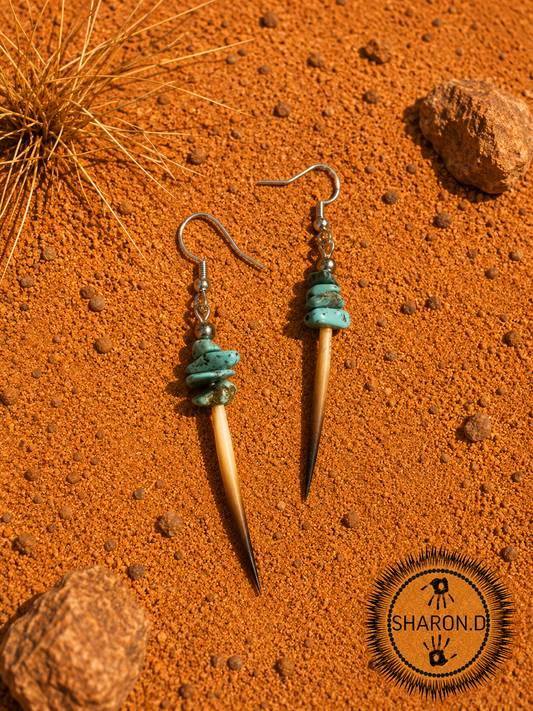 Turquoise Echidna Quill Earrings